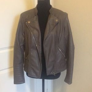 Bar III leather zipper jacket